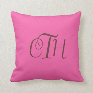 Hot-roze Monogram Pillow aanpassen Kussen