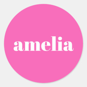 Hot-roze Monogram Ronde Sticker