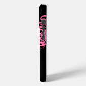 Hot-roze muzieknotities op zwart Case-Mate iPhone case (Achterkant / Links)