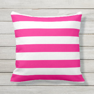Hot-roze Nautical Stripes Kussens buitenshuis