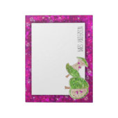Hot-roze Neon Green Teachers Apple Classroom Naam Notitieblok (Gedraaid)
