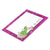 Hot-roze Neon Green Teachers Apple Classroom Naam Notitieblok (Schuin)
