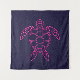 Hot Roze Neon Lava Zee Schildpad Design Wandkleed