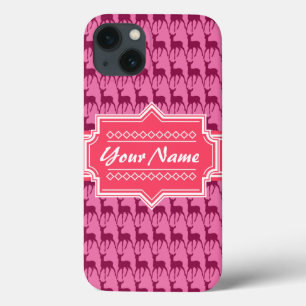 Hot-roze ontwerper, persoonlijke naam iPhone 13 hoesje