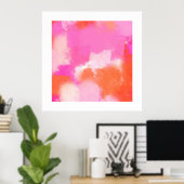 Hot-roze Oranje Abstract Poster (Thuiskantoor)