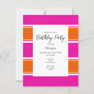Hot-roze Oranje Cabana Stripes Kaart