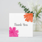 Hot-roze Oranje Waterverf ventilator Bedankkaart (Staand voorkant)