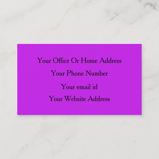 Hot-roze Paarse Black Weddenschappen Planner - Aan Visitekaartje (Achterkant)