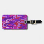 Hot Roze & Paarse Glitter Camouflage Cam Buiten Bagagelabel (Voorkant horizontaal)