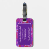 Hot Roze & Paarse Glitter Camouflage Cam Buiten Bagagelabel (Achterkant verticaal)