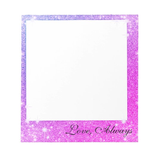 Hot-roze Paarse glitter Sparkle Faux textuur Notitieblok (Voorkant)