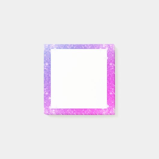 Hot-roze Paarse glitter Sparkle Faux textuur Post-it® Notes (Voorkant)