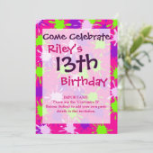 Hot-roze Paarse kalksplotch met groene schilfering Kaart (Staand voorkant)