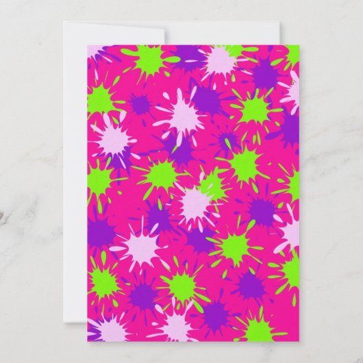 Hot-roze Paarse kalksplotch met groene schilfering Kaart (Achterkant)