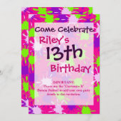 Hot-roze Paarse kalksplotch met groene schilfering Kaart (Voorkant / Achterkant)