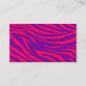 Hot-Roze Paarse Zebra Print Animal Visitekaartje (Achterkant)