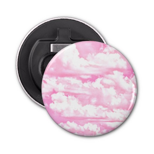 Hot-roze pasta-wolken button flesopener (Voorkant)