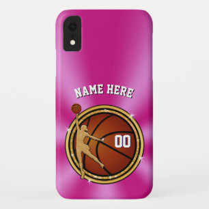 Hot-roze persoonlijke Basketball iPhone-tassen iPhone XR Hoesje