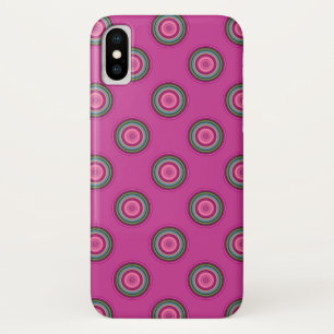 Hot-roze pokadots patroon iPhone x hoesje