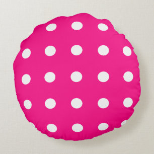 Hot-roze pooldot patroon rond kussen