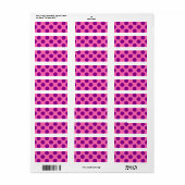 Hot-roze pooldots etiket (Full Sheet)
