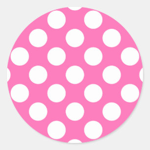 Hot-roze pooldots ronde sticker