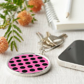 Hot-roze pooldots sleutelhanger (Zijkant)
