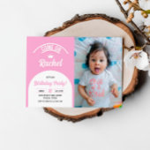 Hot roze pop uitnodigen, Mode pop partij foto Kaart