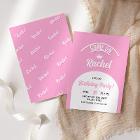 Hot roze pop uitnodigen, Mode poppenfeest