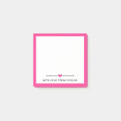 Hot-roze rand en hart met liefde van post-it® notes (Voorkant)