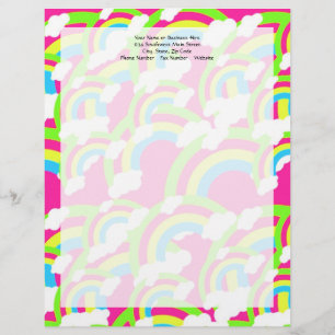 Hot-roze regenboogpatroon briefhoofd sjabloon