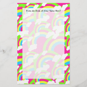 Hot-roze regenboogpatroon briefpapier
