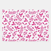 Hot-Roze rendierbomen, kerstbomen en Holly Inpakpapier Vel (Voorkant 2)