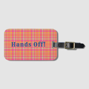 Hot-roze Retro met Oranje en blauw Bagagelabel