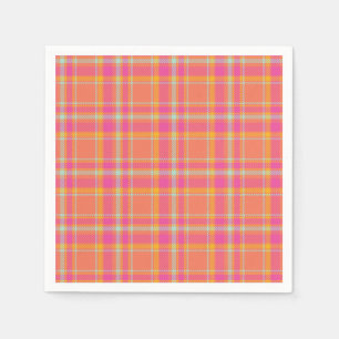 Hot-roze Retro-plaat met Oranje en blauwe ronde pi Servet