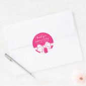 Hot-roze ribbon bruiloft Dank je Sticker (Envelop)