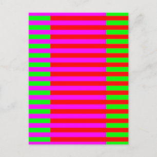 Hot-roze rode strepen briefkaart