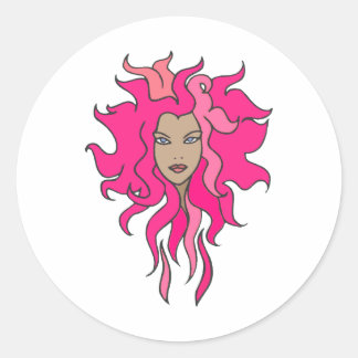 Hot Roze Ronde Sticker