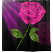 Hot-roze Roos 1A - Shower Curtain Douchegordijn (Voorkant)