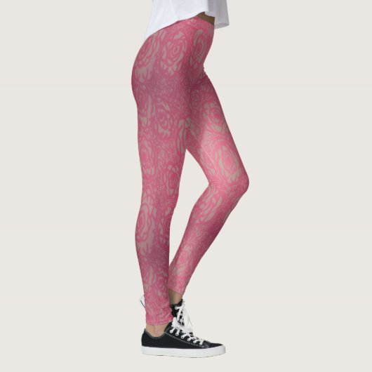 Hot-roze Roos Afdrukken Leggings (Rechts)