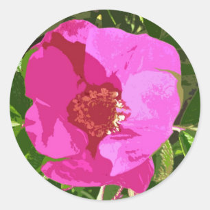 Hot-roze Roos Digital Art Sticker