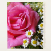 Hot-roze Roos en White Daisies Foto Planner (Achterkant)