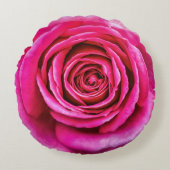 Hot-roze Roos Rond Kussen (Voorkant)