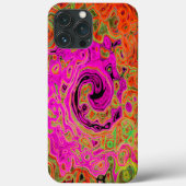 Hot-roze roovy Abstract Retro vloeistof Case-Mate iPhone Case (Achterkant)