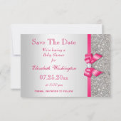 Hot-roze Ruiters besparen het Baby shower Datum Save The Date (Achterkant)