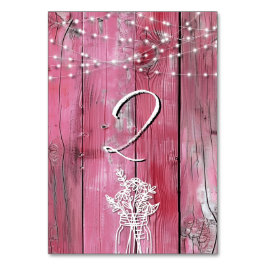 Hot Roze Rustiek Hout String Lights Mason Jar Kaart