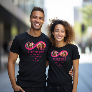 Hot roze samen voor altijd oneindig paar foto t-shirt