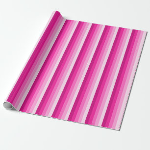 Hot-roze schaduwstrepen cadeaupapier