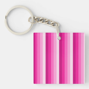 Hot-roze schaduwstrepen sleutelhanger