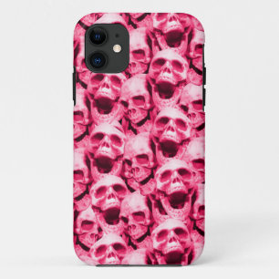 Hot-roze schedels iPhone 11 hoesje
